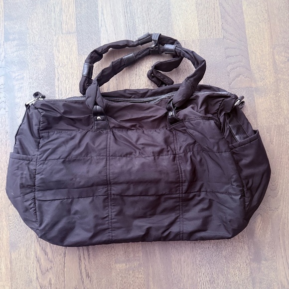 Black Foxy Jeans Nylon Duffle Bag Weekender Carryall Bag Zebra Interior - Picture 2 of 5